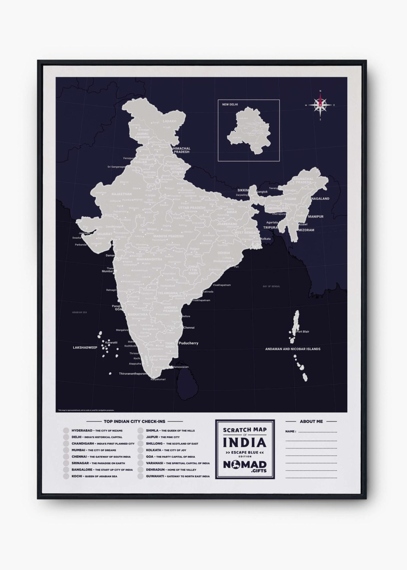 Travel Size Scratch Map