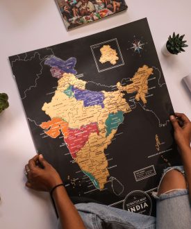 India Travel Scratch Map – Classic Black Edition